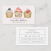 カップケーキベーカリーライトピンクベーカリー名刺 名刺 (正面/裏面)