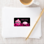 カップケーキベーカリー価格ラベルタイガーバラピンクブラック ラベル (インサイチュ)