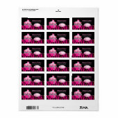 カップケーキベーカリー価格ラベルタイガーバラピンクブラック ラベル (フルシート)