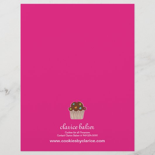 カップケーキベーカリー価格表フライヤー チラシ (裏面)