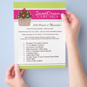 カップケーキベーカリー価格表フライヤー チラシ (手)