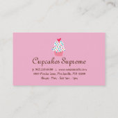 カップケーキベーカリー水玉模様ピンクハート 名刺 (裏面)