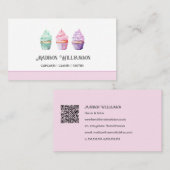 カップケーキベーカリー | Baker Chefケータリングまたはコード 名刺 (正面/裏面)