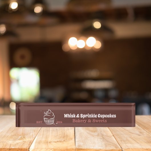 カップケーキベーカーベーカリーシェフケータリングビジネス デスクネームプレート