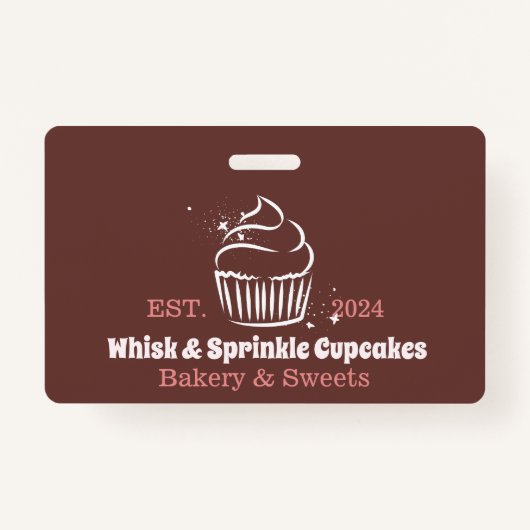 カップケーキベーカーベーカリーシェフケータリングビジネス バッジ (裏面)