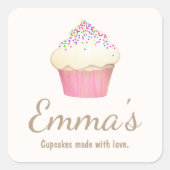 カップケーキベーカーベーカリーシェフケータリング スクエアシール (正面)