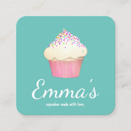 カップケーキベーカーベーカリーシェフケータリング スクエア名刺