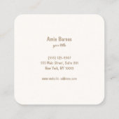 カップケーキベーカーベーカリーシェフケータリング スクエア名刺 (裏面)