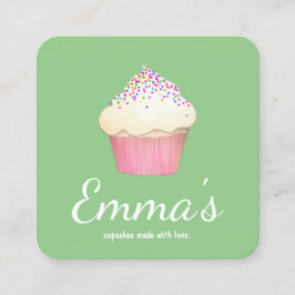 カップケーキベーカーベーカリーシェフケータリング スクエア名刺