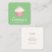 カップケーキベーカーベーカリーシェフケータリング スクエア名刺 (正面/裏面)