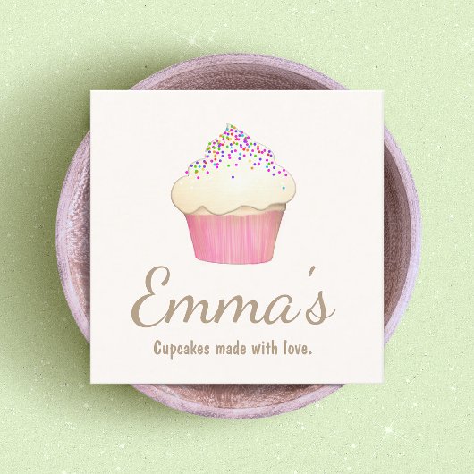 カップケーキベーカーベーカリーシェフケータリング スクエア名刺