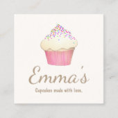 カップケーキベーカーベーカリーシェフケータリング スクエア名刺 (正面)