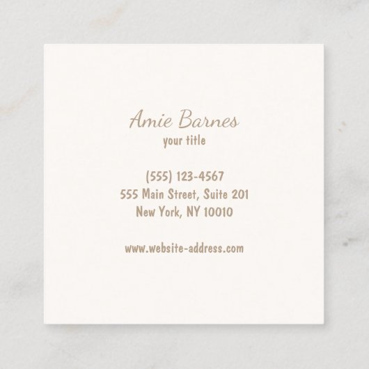 カップケーキベーカーベーカリーシェフケータリング スクエア名刺 (裏面)