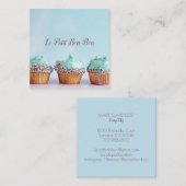 カップケーキベーカーベーカリーパティシシェフケータリング スクエア名刺 (正面/裏面)