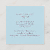 カップケーキベーカーベーカリーパティシシェフケータリング スクエア名刺 (裏面)