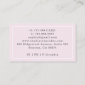 カップケーキベーカーベーカリーパティシシェフケータリング 名刺 (裏面)