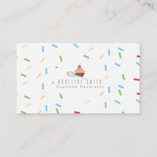 カップケーキベーキングケーキデコレーターふりかけ 名刺 (正面)