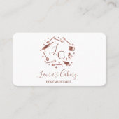 カップケーキベーキングバラ金ゴールド器ウィスクモノグラム 名刺 (正面)