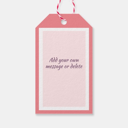 カップケーキベーキングパターンピンクサンキュー ギフトタグ (裏面)