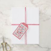 カップケーキベーキングパターンピンクサンキュー ギフトタグ (より糸付き)