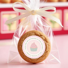 カップケーキベーキングビジネステッカー ラウンドシール