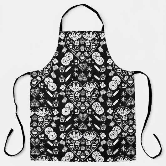 カップケーキベーキングフォークアート エプロン (正面)