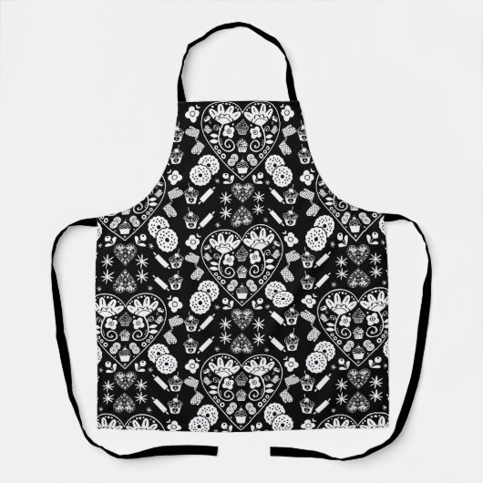 カップケーキベーキングフォークアート エプロン (正面)