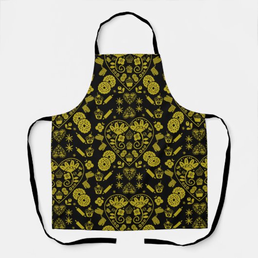 カップケーキベーキングフォークアート エプロン (正面)