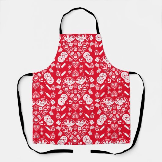 カップケーキベーキングフォークアート エプロン (正面)