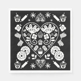 カップケーキベーキングフォークアート スタンダードランチョンナプキン