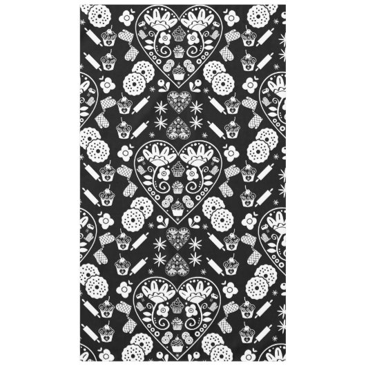 カップケーキベーキングフォークアート テーブルクロス (正面)