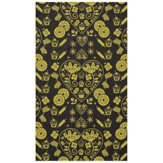 カップケーキベーキングフォークアート テーブルクロス (正面)