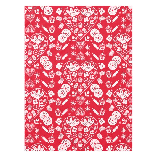 カップケーキベーキングフォークアート テーブルクロス (正面)