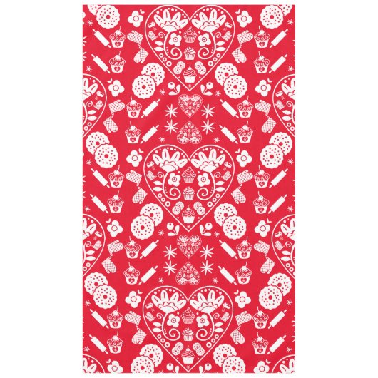 カップケーキベーキングフォークアート テーブルクロス (正面)