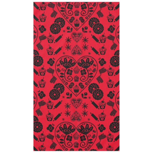 カップケーキベーキングフォークアート テーブルクロス (正面)