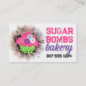 カップケーキベーキングベーカリーのパティシエ焼いたグッズ 名刺 (正面)