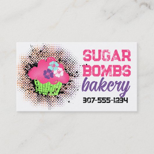 カップケーキベーキングベーカリーのパティシエ焼いたグッズ 名刺 (正面)