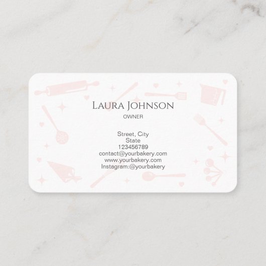 カップケーキベーキング工具器具ウィスクモノグラム 名刺 (裏面)