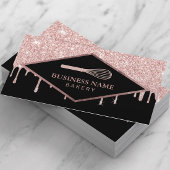 カップケーキペストリーケーキベーカリーウィスクバラ金ゴールドドリップ 名刺