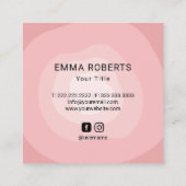 カップケーキペストリーケーキベーカリー配管バッグかわいいピンク スクエア名刺 (裏面)