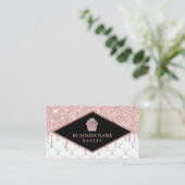 カップケーキペストリーシェフベーカリーバラ金ゴールドグリッタードリップ 名刺 (スタンド正面)