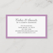 カップケーキペストリーシェフベーカリー名刺 名刺 (裏面)