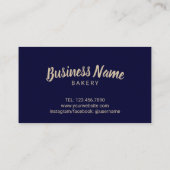 カップケーキペストリーベーカリーネイビーブルーロイヤリティ ロイヤリティカード (裏面)