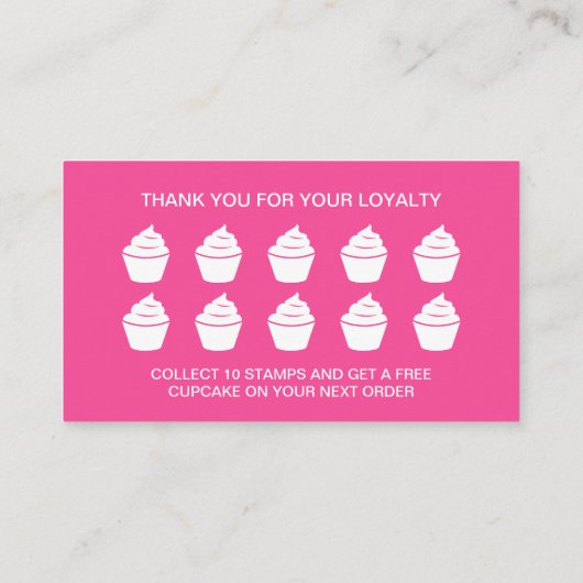 カップケーキペストリーベーカリーロイヤリティパンチカードテンプレート 名刺 (裏面)