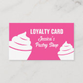 カップケーキペストリーベーカリーロイヤリティパンチカードテンプレート 名刺 (正面)