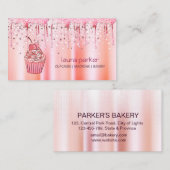 カップケーキホームベーカリーパストリーバラ金ゴールド滴下 名刺 (正面/裏面)
