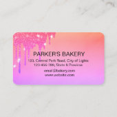 カップケーキホームベーカリーペストリーピンクレッドドリッピング 名刺 (裏面)