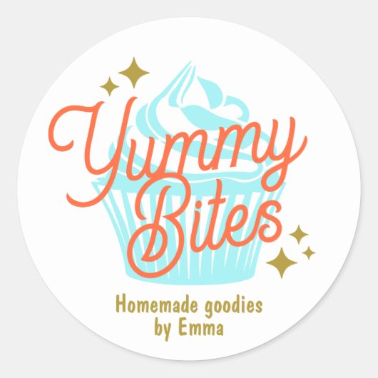 カップケーキボックスラベル ラウンドシール (正面)