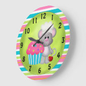 カップケーキマウス時計 ラージ壁時計 (傾斜)