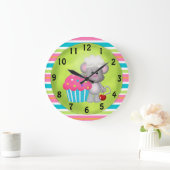 カップケーキマウス時計 ラージ壁時計 (ホーム)